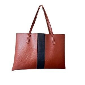 VINCE CAMUTO Black/Brown  and Gray Tote Bag